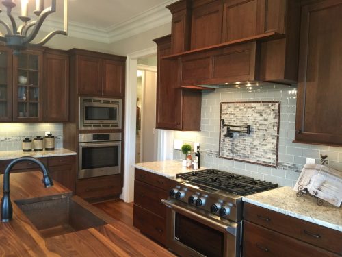 Winslow Homes custom with brown cabinets